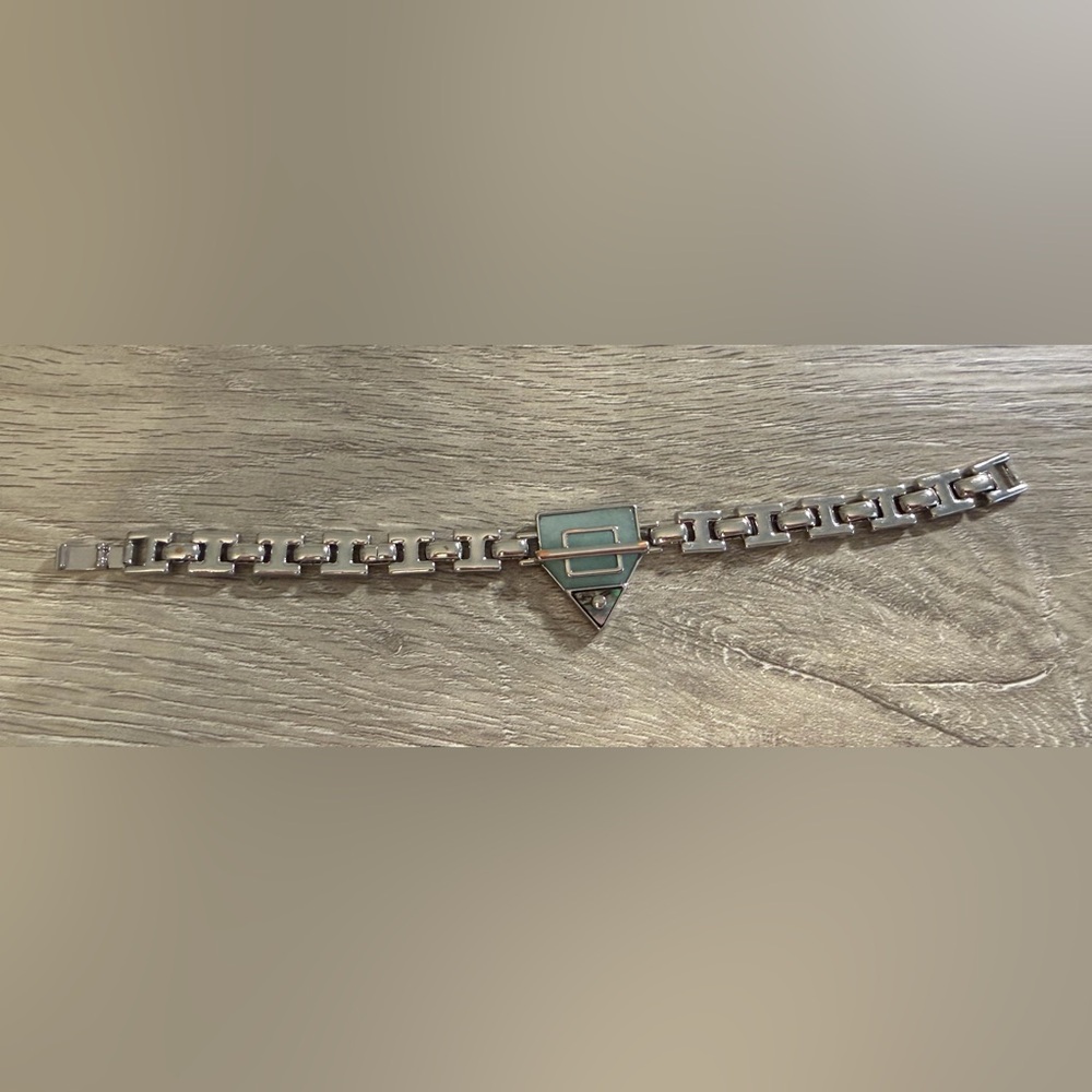 #686 Silver-Tone Geometric Statement Bracelet Mod… - image 5